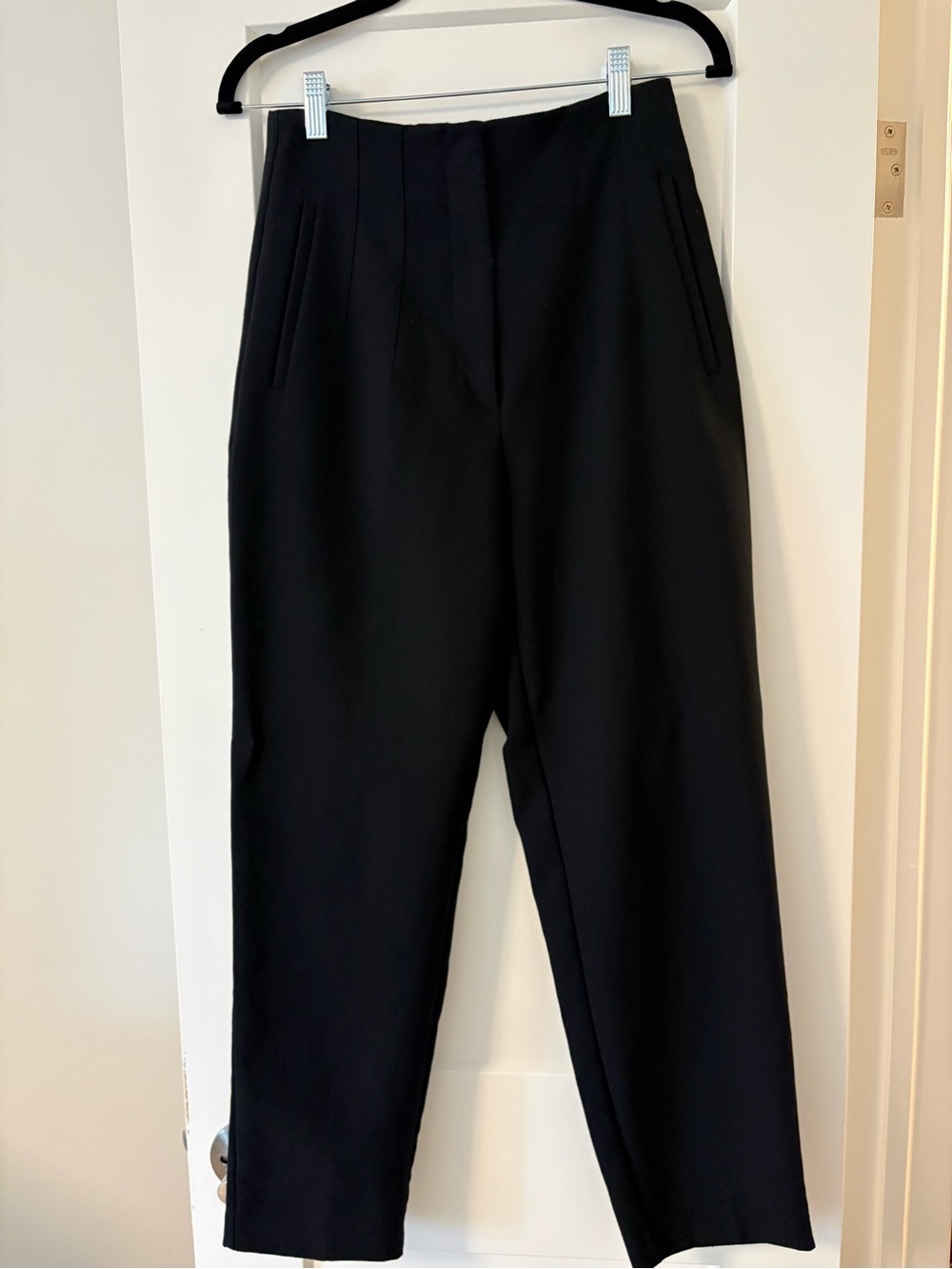 Zara Black High-Waist Tailored Trousers